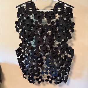 Amazon Black Floral Crochet Tank Top